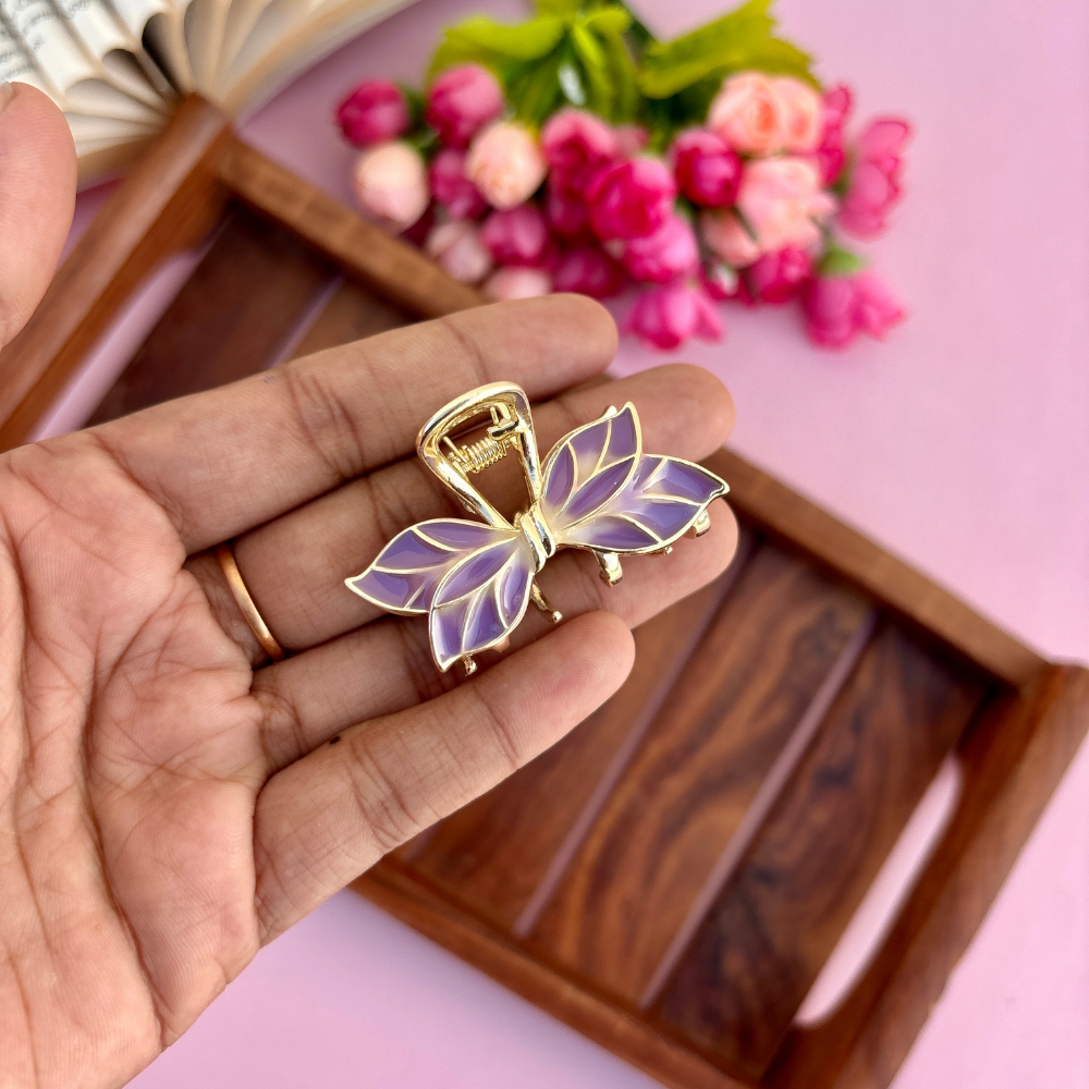 Premium Colourful Knotted Leaf Hair Claw - Medium