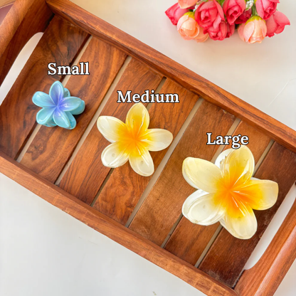 Glossy Floral Hair Claw – Large