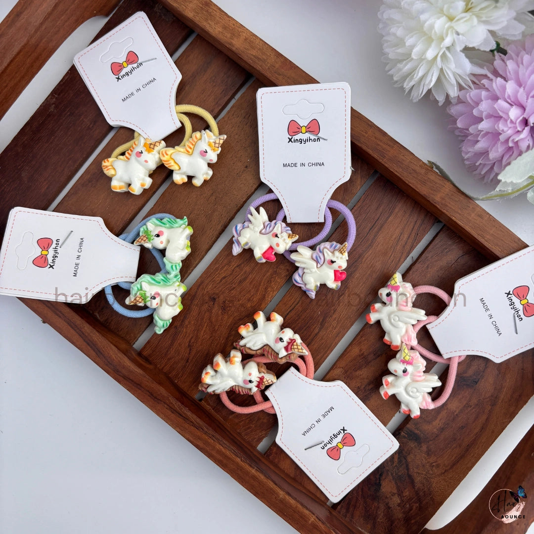 Magical Unicorn Hair Ties for Girls – Pack of 2