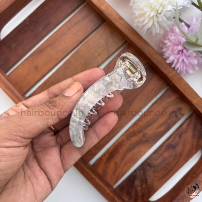 Premium Marble Curved Banana Hair Clip – Medium