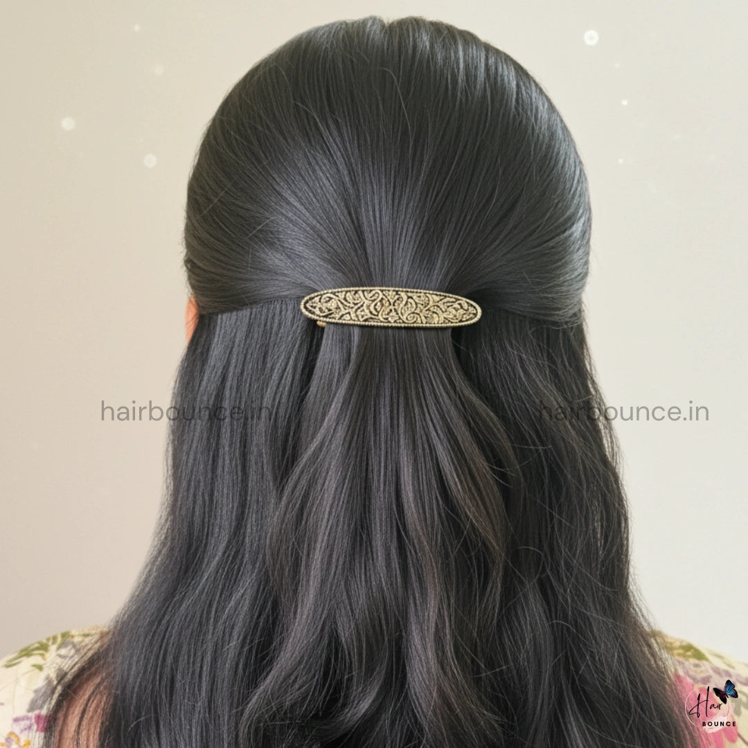 Antique Oval Vine Hair Clip