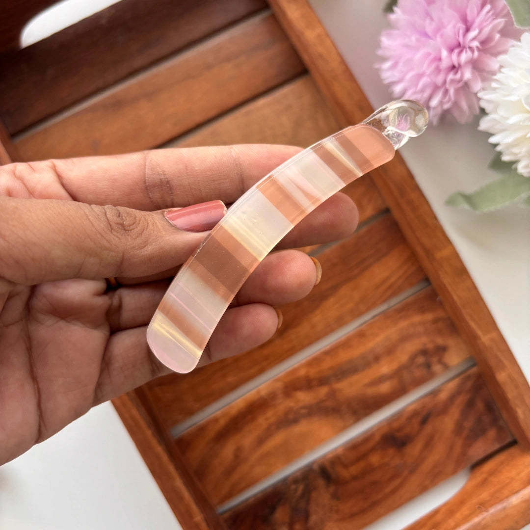 Pastel Stripes Curve Lock Banana Clip - Medium