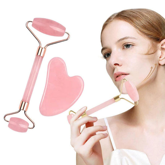 Rose Quartz Face Roller & Gua Sha Set 🌸✨