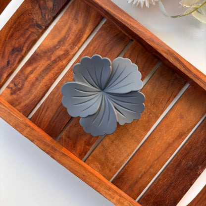 Colourful Matte Finish Hibiscus Hair Claw – Large