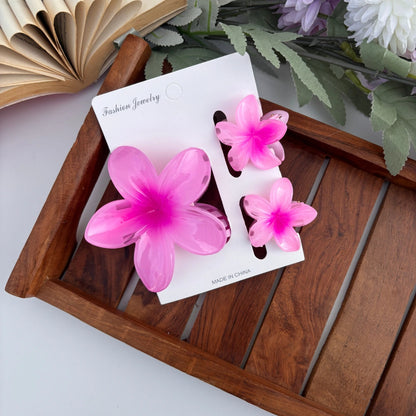 Lilly Shinny Flower Set of 3 Hair Claw