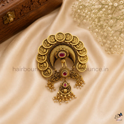 Antique Lakshmi Coin Jada Billa with Pearl Beads – 2 Colours