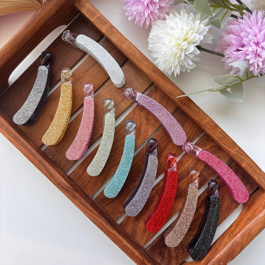 Sparkling Glitter Lock Banana Clip - Medium