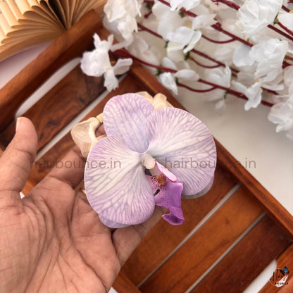 Orchid Bloom Floral Scrunchie Hair Tie
