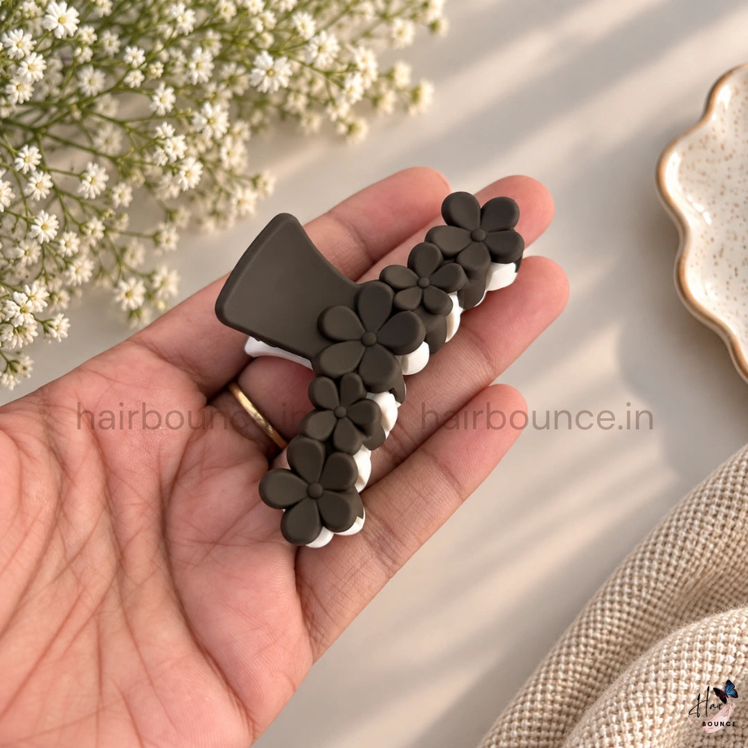 Dual Colour Loop Flower Hair Claw - Medium