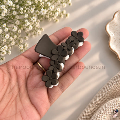 Dual Colour Loop Flower Hair Claw - Medium