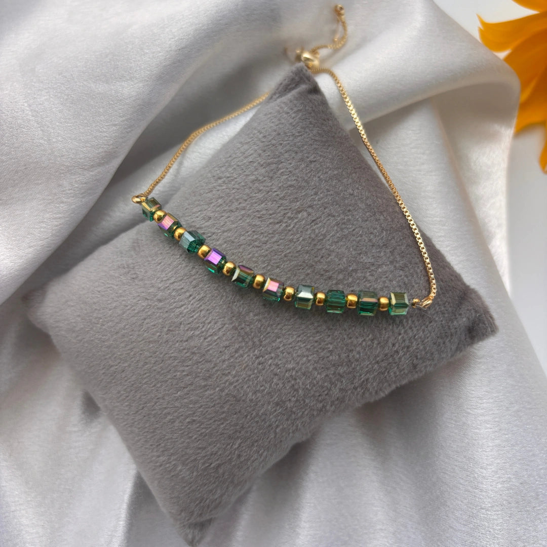 Crystal Bead Chain Bracelet – Adjustable