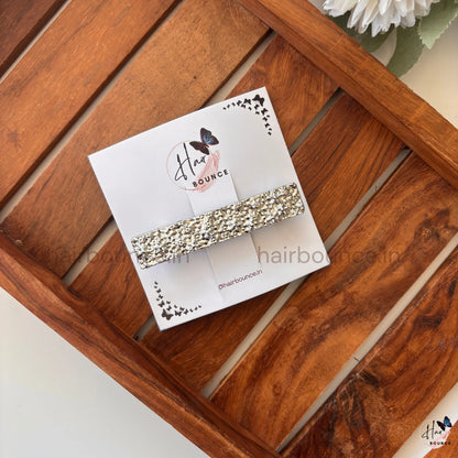Nova Sparkle Textured Rectangle Barrette – Festive Glam Collection