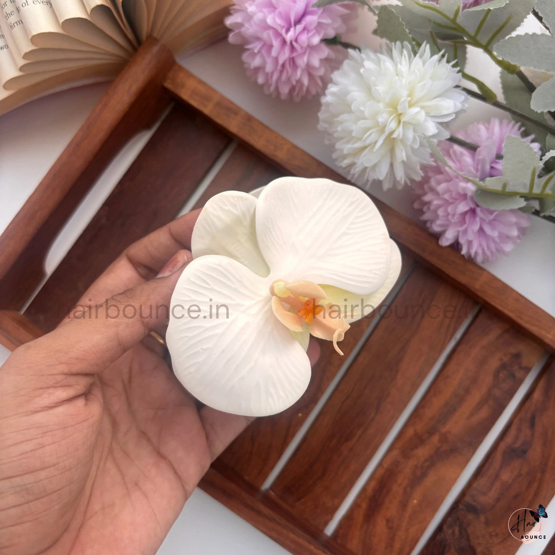 Orchid Bloom Hair Claw – Luxe Floral Edition / Large