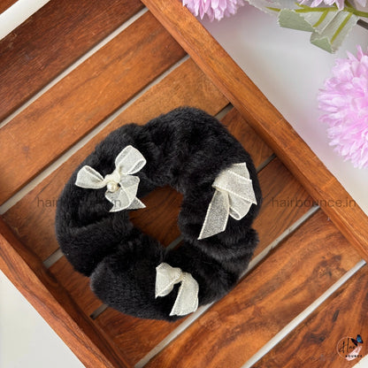 Pearl Bow Plush Scrunchies – Soft, Elegant & Everyday Cute
