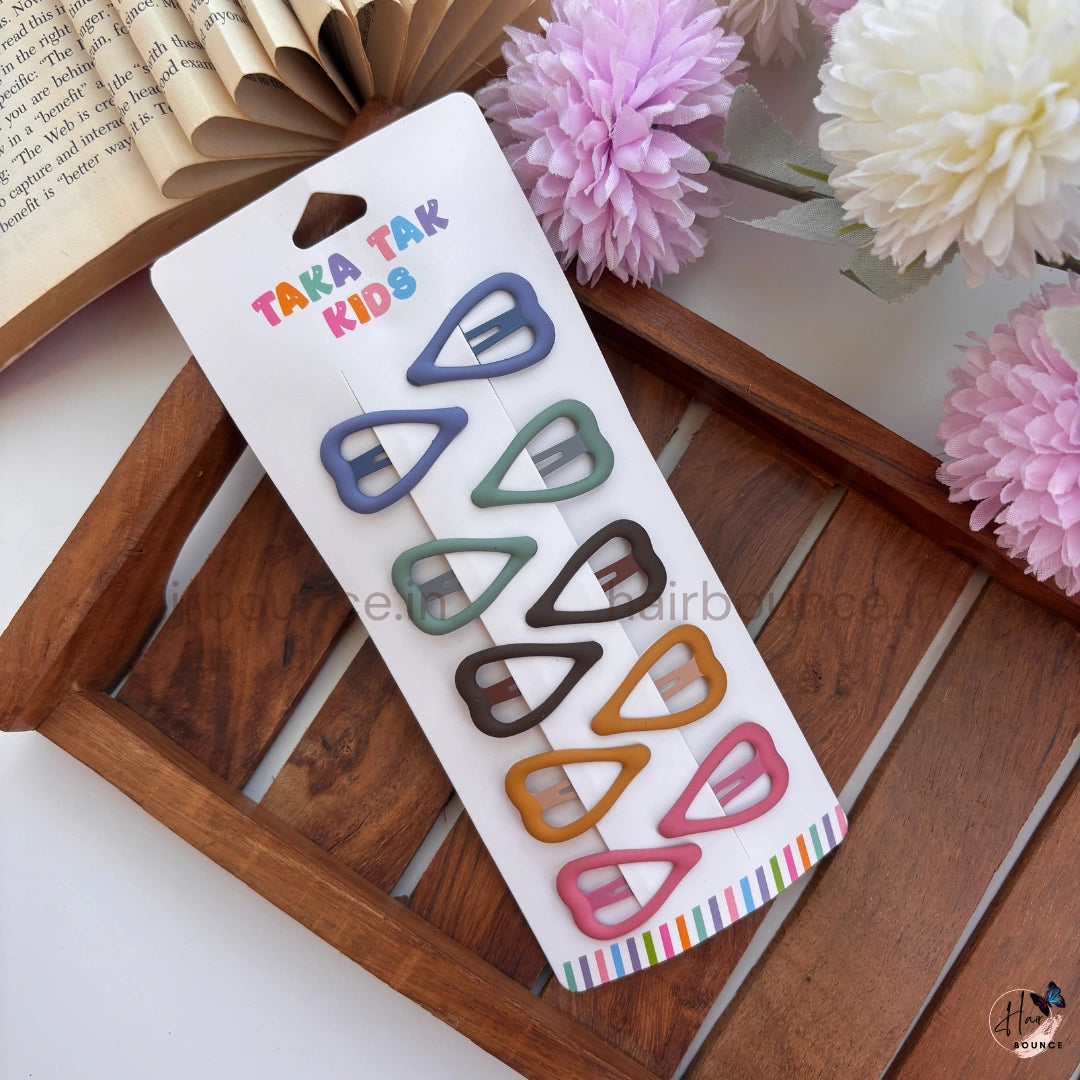 Cute Heart Snap Hair Clips for Kids