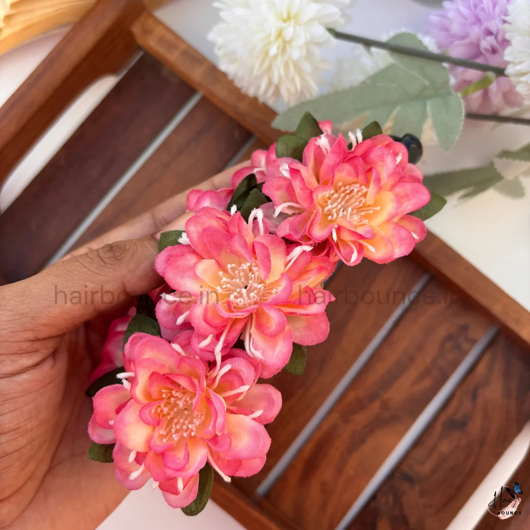 Floral Bloom Artificial Flower Banana Hair Clip – Large