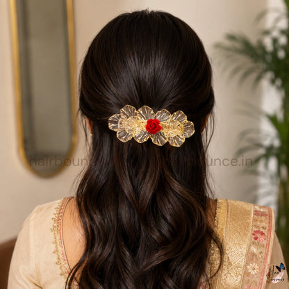 Royal Bloom Floral Center Hair Clip