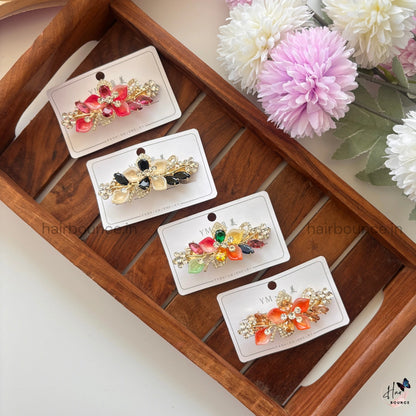 Crystal Bloom Center Hair Clip