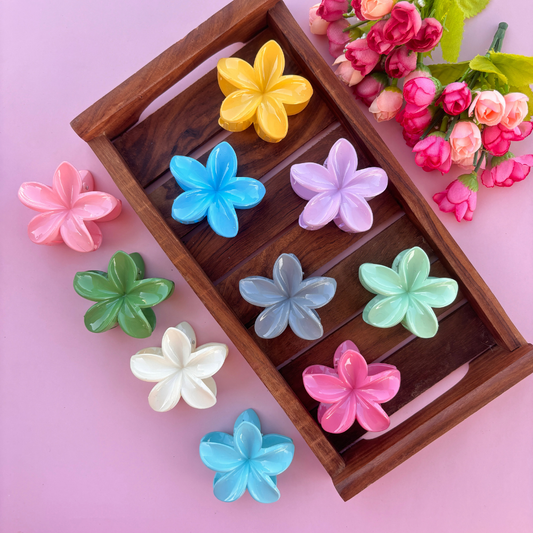 Colourful Flower Hair Claw - Medium