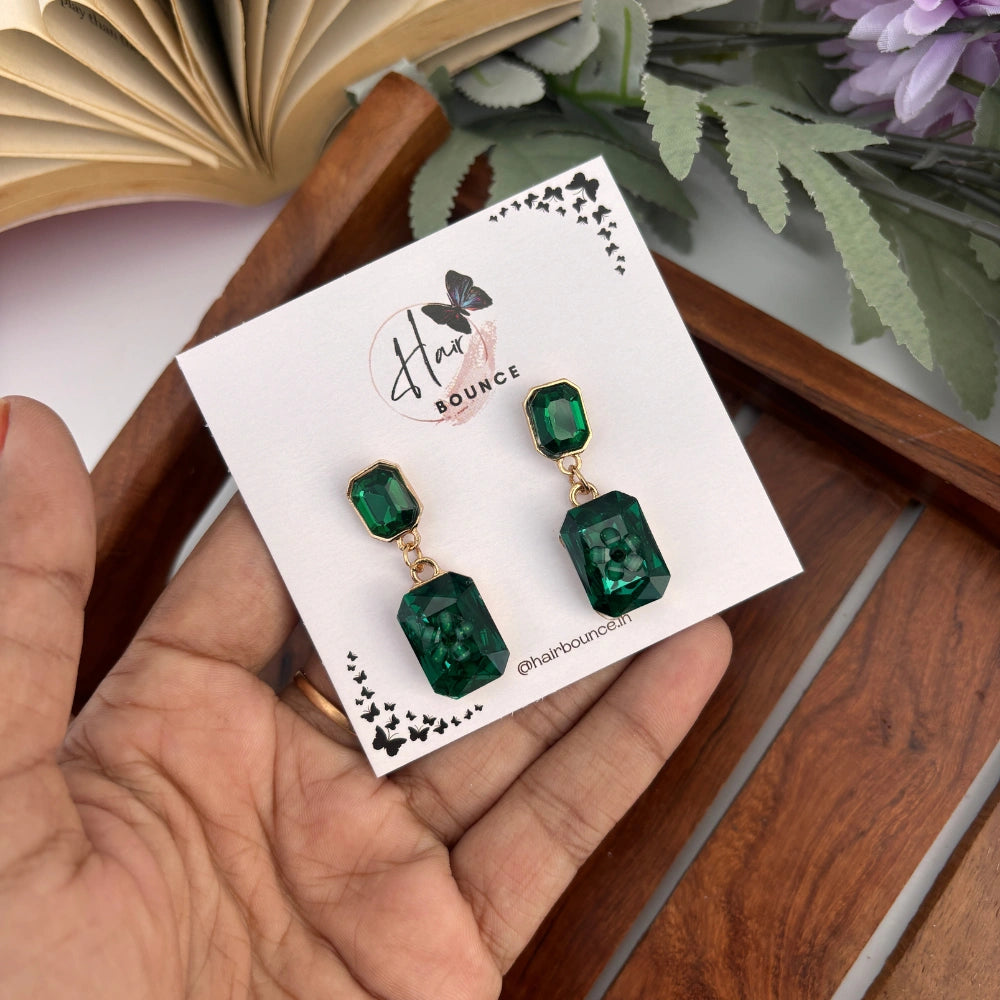 Emerald Luxe Drop Earrings – Green