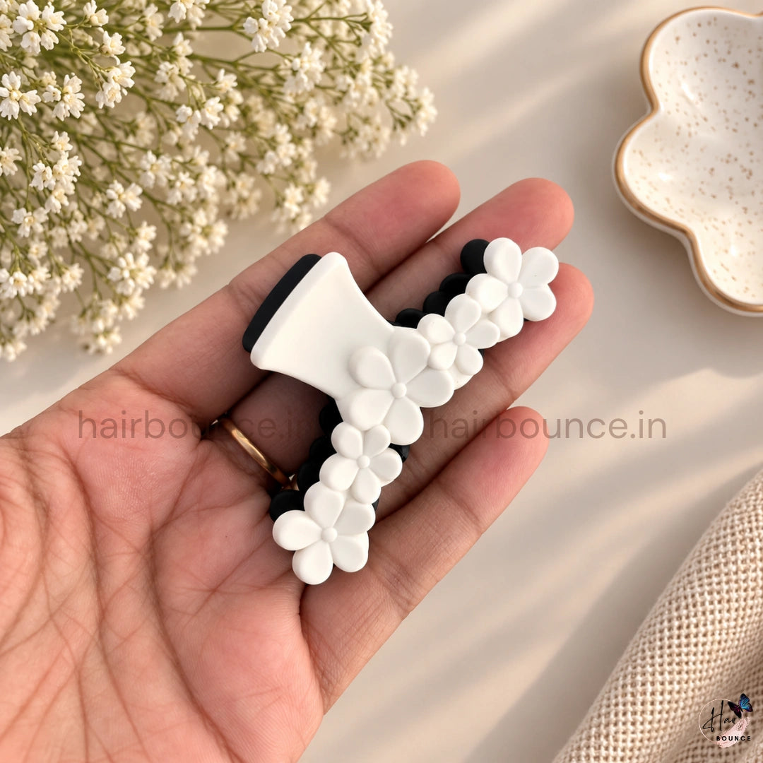 Dual Colour Loop Flower Hair Claw - Medium