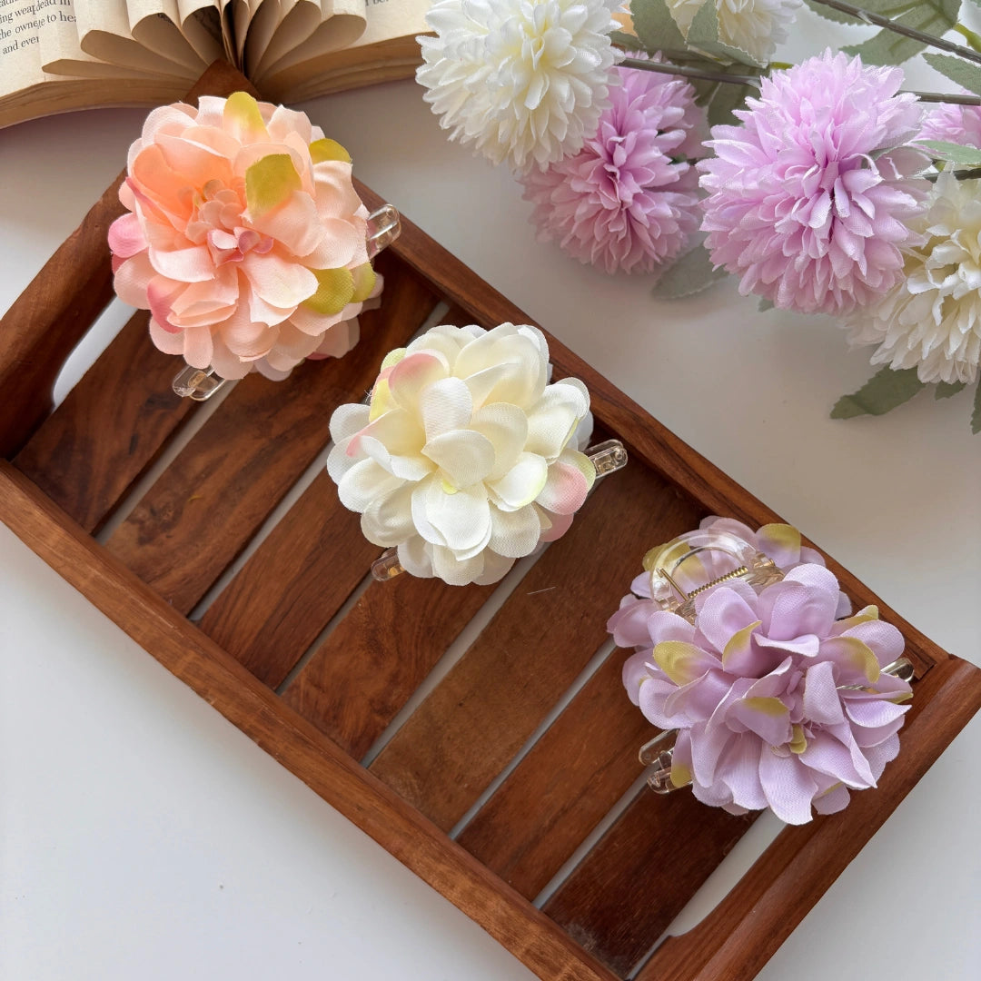 Pastel Bloom Hydrangea Hair Claw – Large