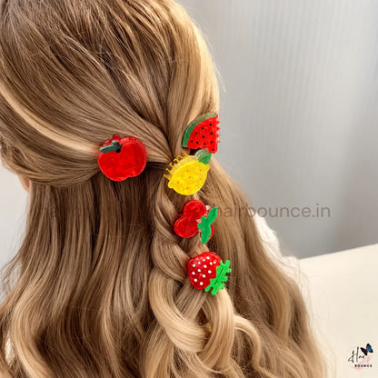 Colourful Fruit Mini Hair Claw Clips for Girls – Pack of 6