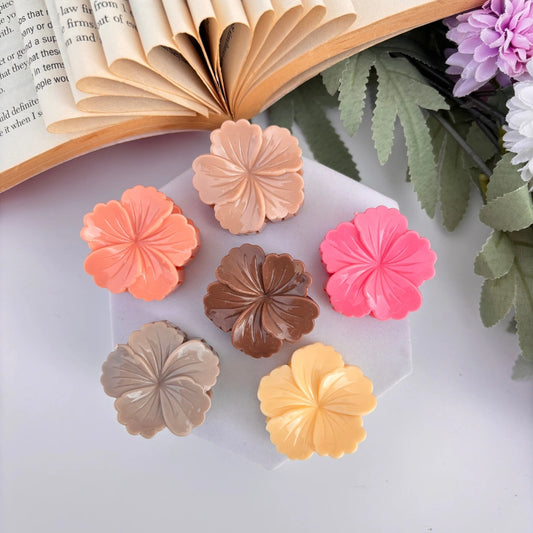 Colourful Shinny Hibiscus Hair Claw - Small