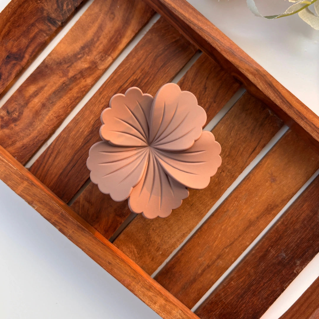 Colourful Matte Finish Hibiscus Hair Claw – Large