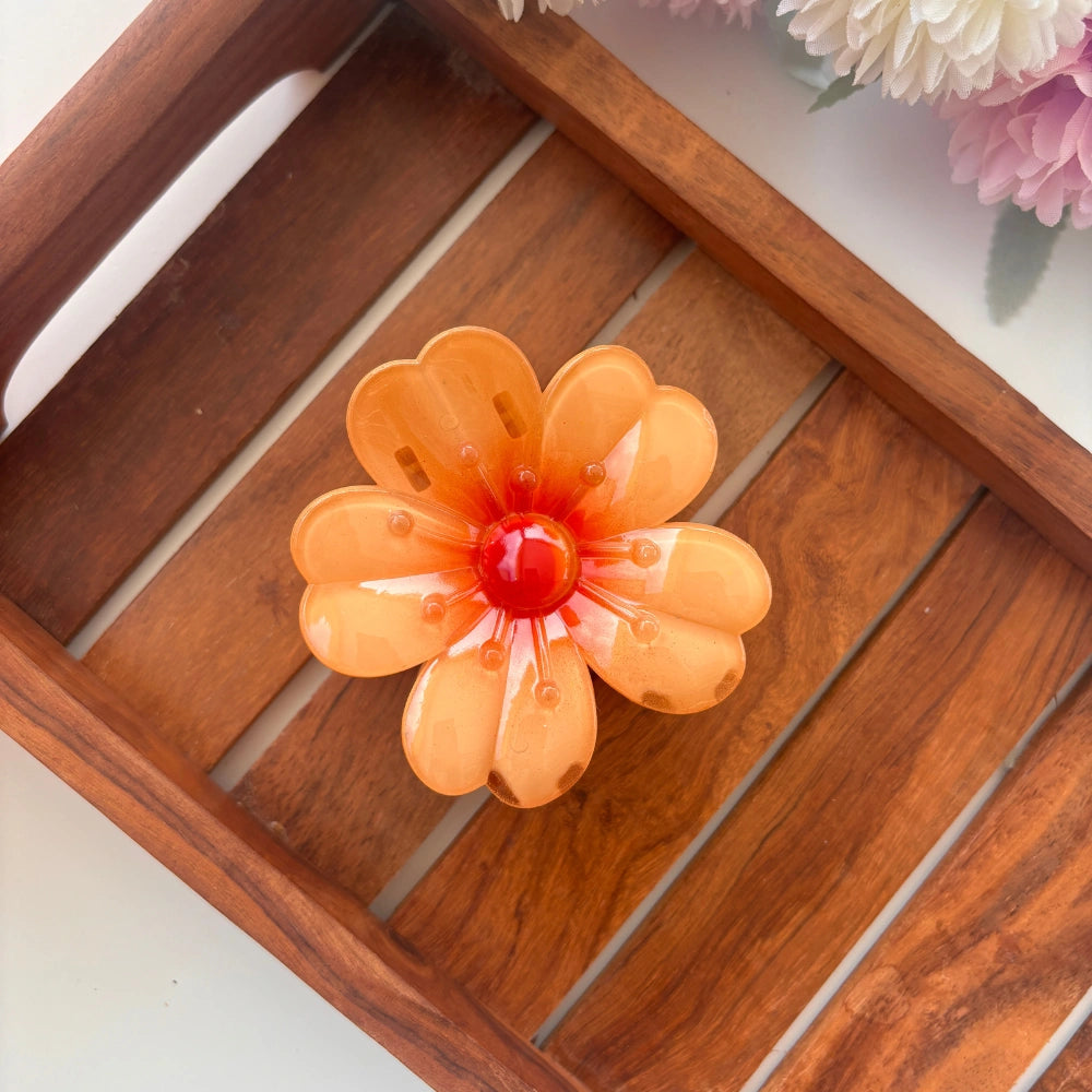 Shiny Petal Charm Hair Claw – Large