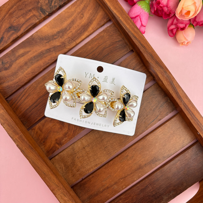 Premium Triple Pearl Bloom Center Clip