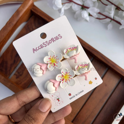 Ceramic Flower Alligator Clip - Set of 2