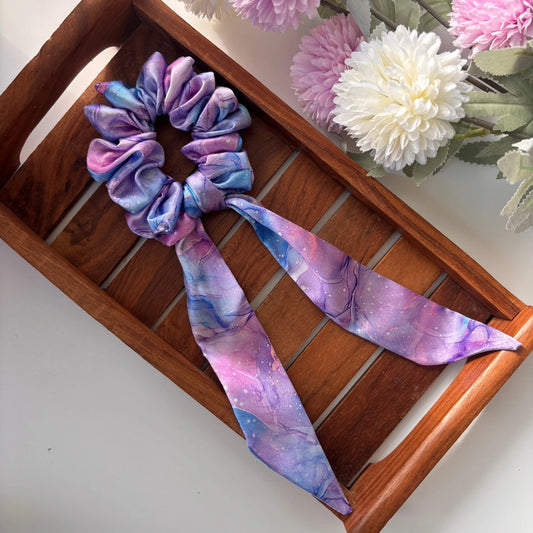 Galaxy Marble Tail Scrunchie