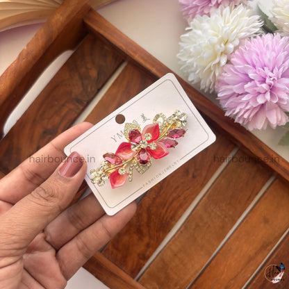 Crystal Bloom Center Hair Clip