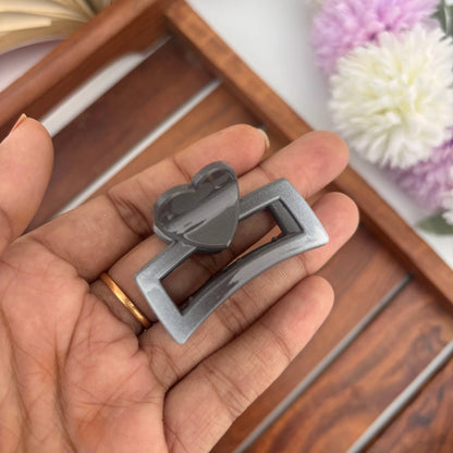 Heart Rectangle Hair Claw – Small
