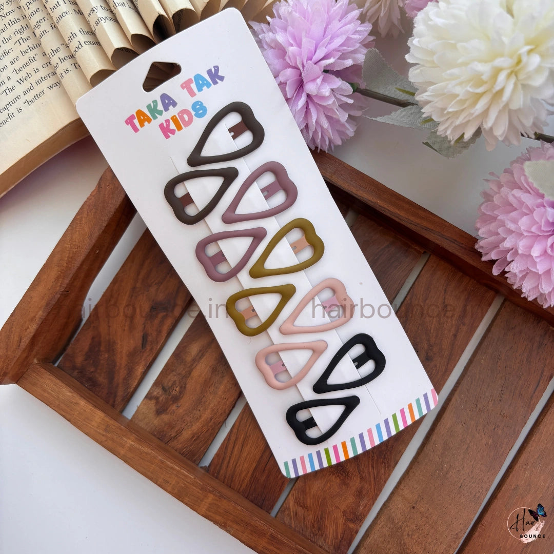 Cute Heart Snap Hair Clips for Kids