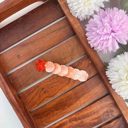 Rose Petal Cascade Center Clip