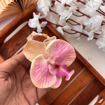 Orchid Bloom Floral Scrunchie Hair Tie