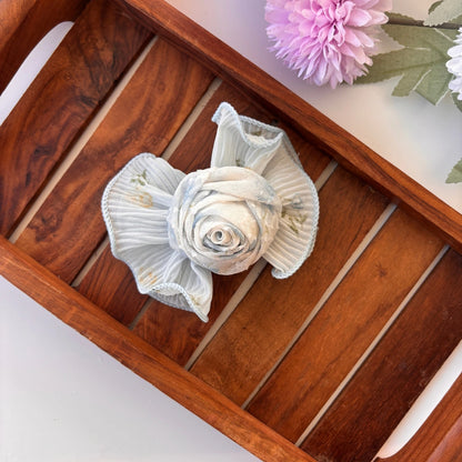 Floral Rose Bow Clip