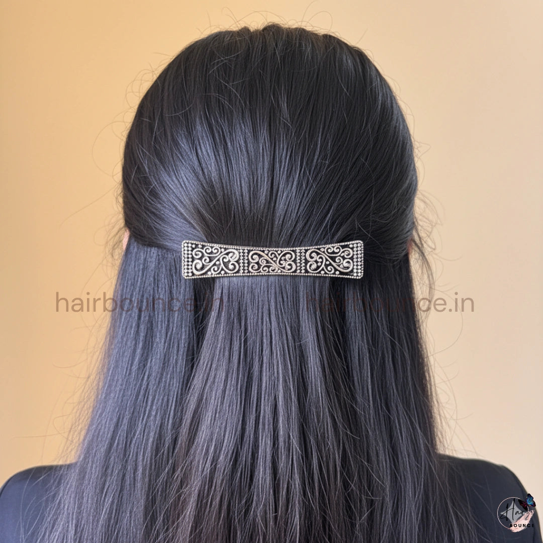 Vintage Regal Scroll Metallic Barrette