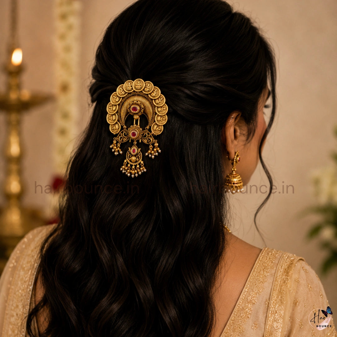 Antique Lakshmi Coin Jada Billa with Pearl Beads – 2 Colours