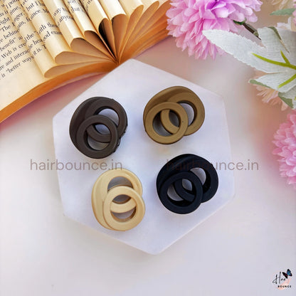 Mini Double Ring Matte Hair Claw – Small