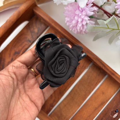 Velvet Rose Bloom Hair Claw – Medium