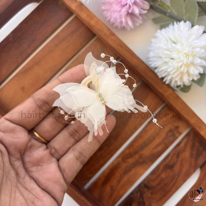 Elegant Butterfly Bead Hair Claw - Small