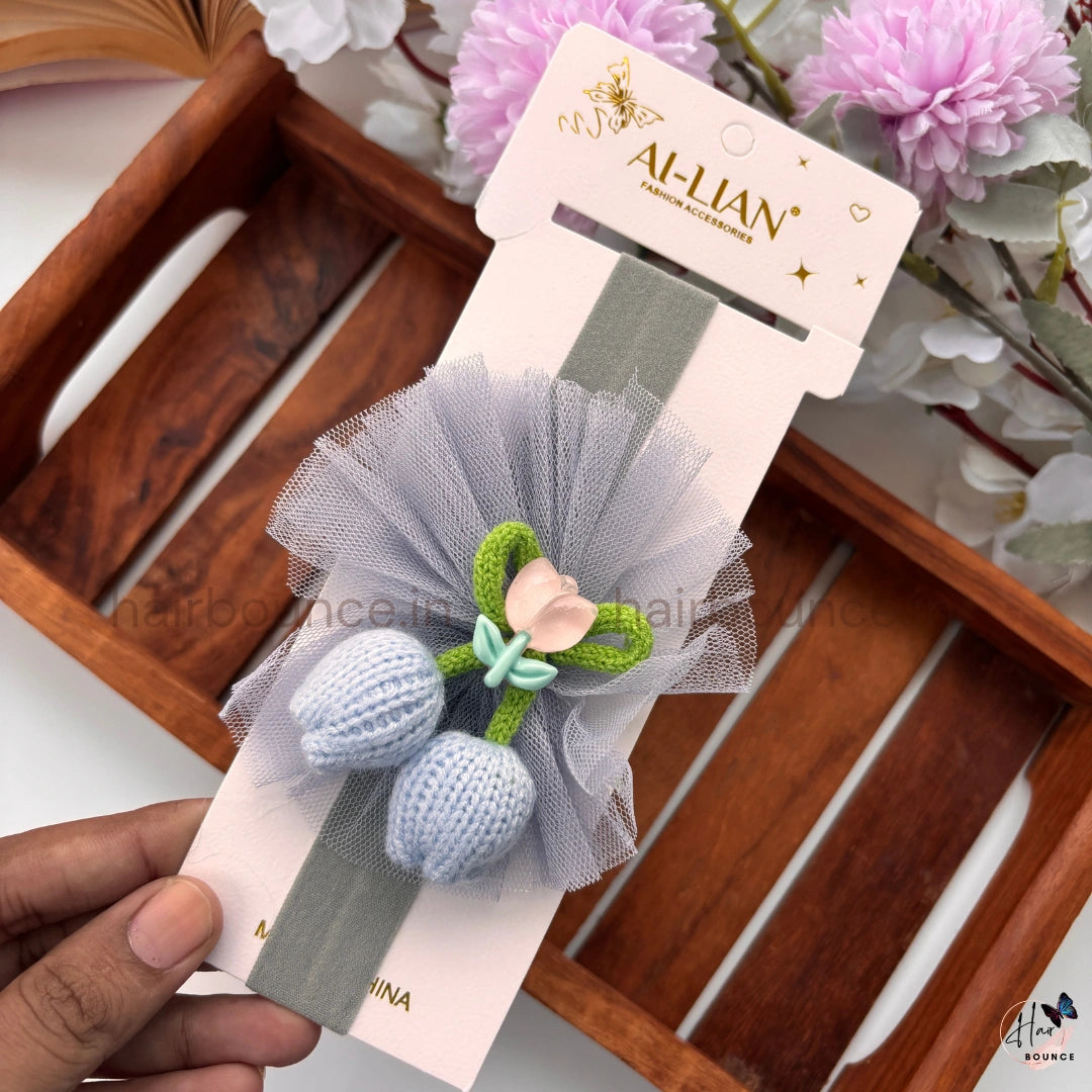 Tulip Charm Crochet Newborn Baby Nylon Headband