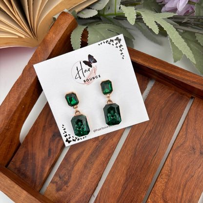 Emerald Luxe Drop Earrings – Green