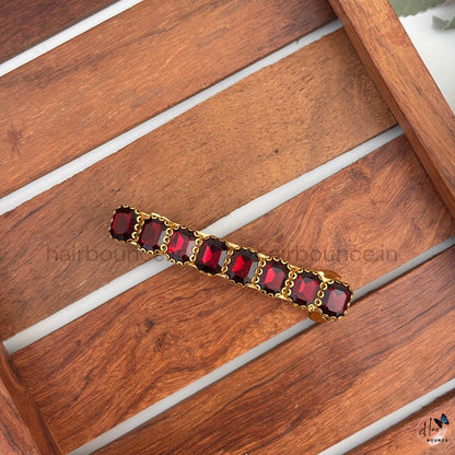Elite Aura Center Hair Clip – Dark Red