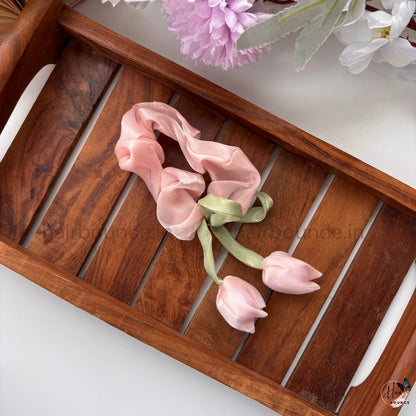 Lovely Tulip Fluffy Scrunchie - Organza