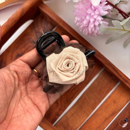 Velvet Rose Bloom Hair Claw – Medium