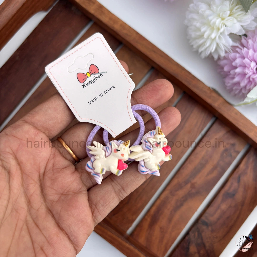 Magical Unicorn Hair Ties for Girls – Pack of 2
